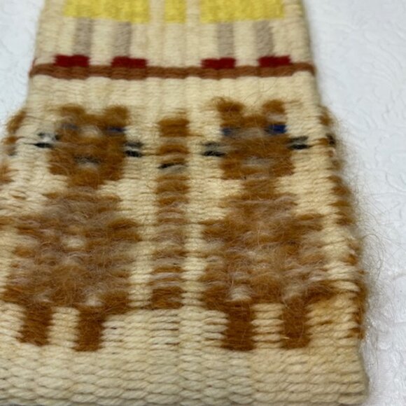 VTG Loom Woven Folk Wall Hanging Textile Tapestry by Edward Winter 4.5"x15" - Picture 9 of 16